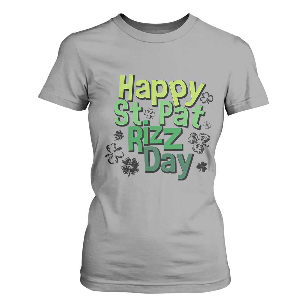 Funny Skibidi St Patrick's Day T Shirt For Women Happy St Pat Rizz Day Shamrock TS11 Sport Gray Print Your Wear