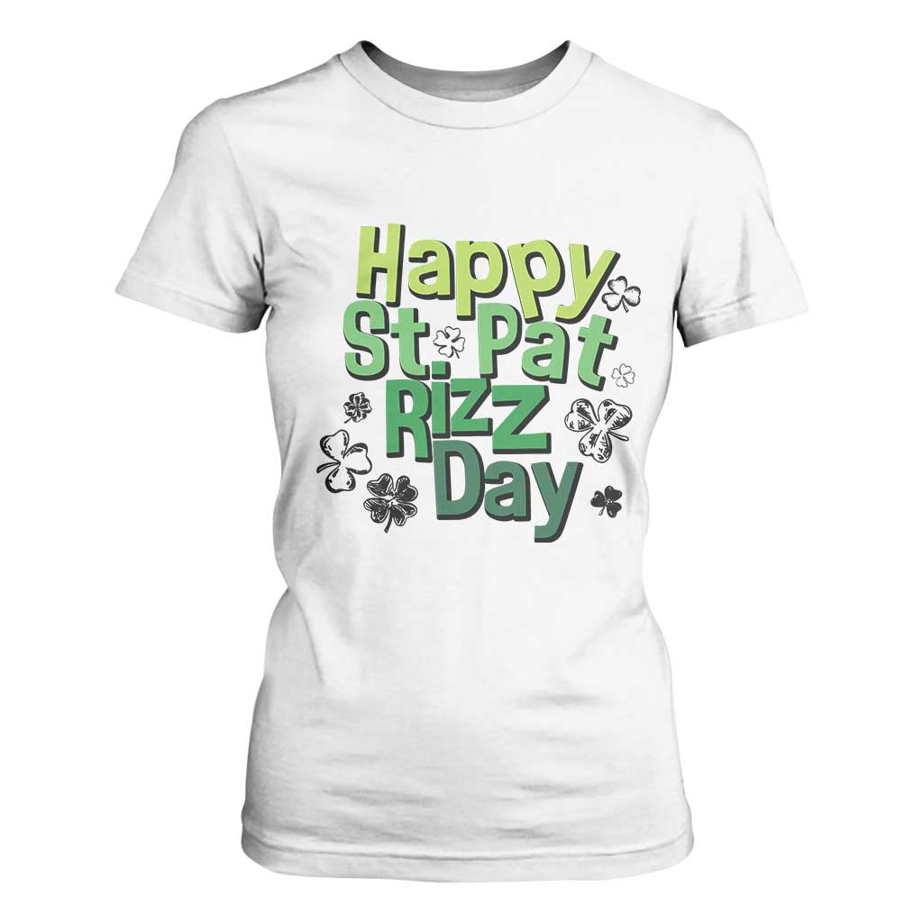 Funny Skibidi St Patrick's Day T Shirt For Women Happy St Pat Rizz Day Shamrock TS11 White Print Your Wear