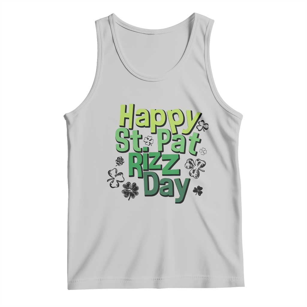 Funny Skibidi St Patrick's Day Tank Top Happy St Pat Rizz Day Shamrock TS11 Ash Print Your Wear
