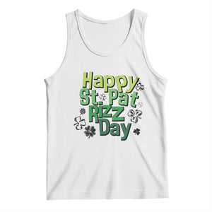 Funny Skibidi St Patrick's Day Tank Top Happy St Pat Rizz Day Shamrock TS11 White Print Your Wear