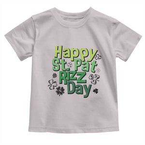 Funny Skibidi St Patrick's Day Toddler T Shirt Happy St Pat Rizz Day Shamrock TS11 Ice Gray Print Your Wear