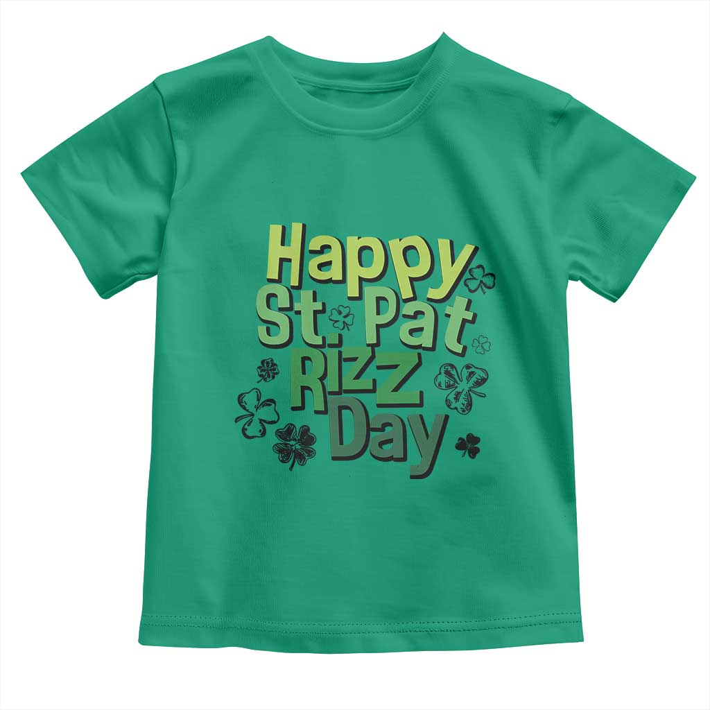 Funny Skibidi St Patrick's Day Toddler T Shirt Happy St Pat Rizz Day Shamrock TS11 Irish Green Print Your Wear