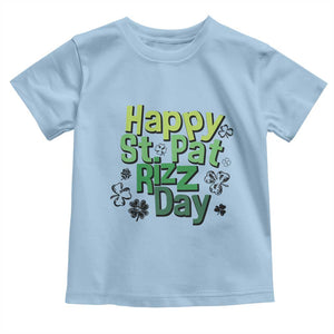 Funny Skibidi St Patrick's Day Toddler T Shirt Happy St Pat Rizz Day Shamrock TS11 Light Blue Print Your Wear