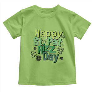 Funny Skibidi St Patrick's Day Toddler T Shirt Happy St Pat Rizz Day Shamrock TS11 Lime Print Your Wear