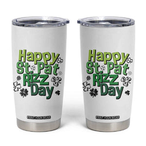 Funny Skibidi St Patrick's Day Tumbler Cup Happy St Pat Rizz Day Shamrock TS11 White Print Your Wear