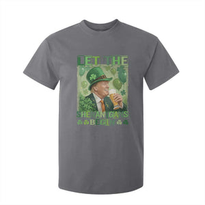 Funny St Patrick's Day Trump T Shirt For Kid Let The Shenanigans Begin Leprechaun Trump TS11 Charcoal Print Your Wear