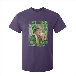 Funny St Patrick's Day Trump T Shirt For Kid Let The Shenanigans Begin Leprechaun Trump TS11 Purple Print Your Wear