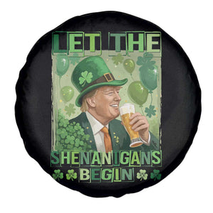 Funny St Patrick's Day Trump Spare Tire Cover Let The Shenanigans Begin Leprechaun Trump TS11 Print Your Wear