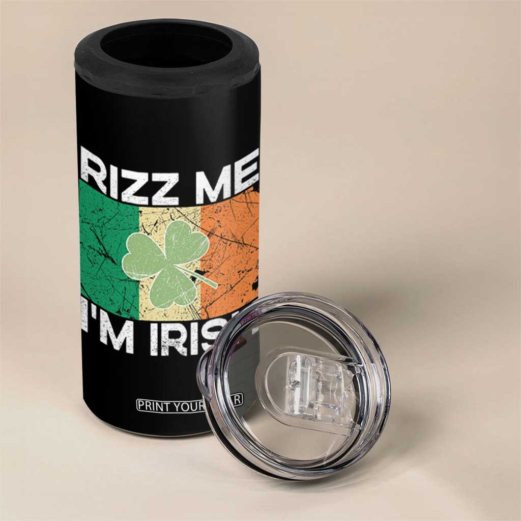Funny St Patrick's Day Rizz Me I'm Irish 4 in 1 Can Cooler Tumbler Shamrock Ireland Flag TS11 Print Your Wear