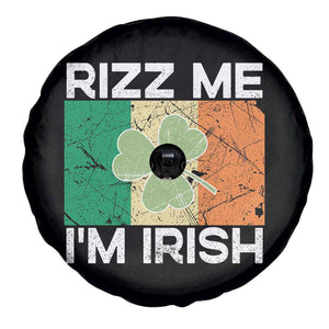 Funny St Patrick's Day Rizz Me I'm Irish Spare Tire Cover Shamrock Ireland Flag TS11 Print Your Wear