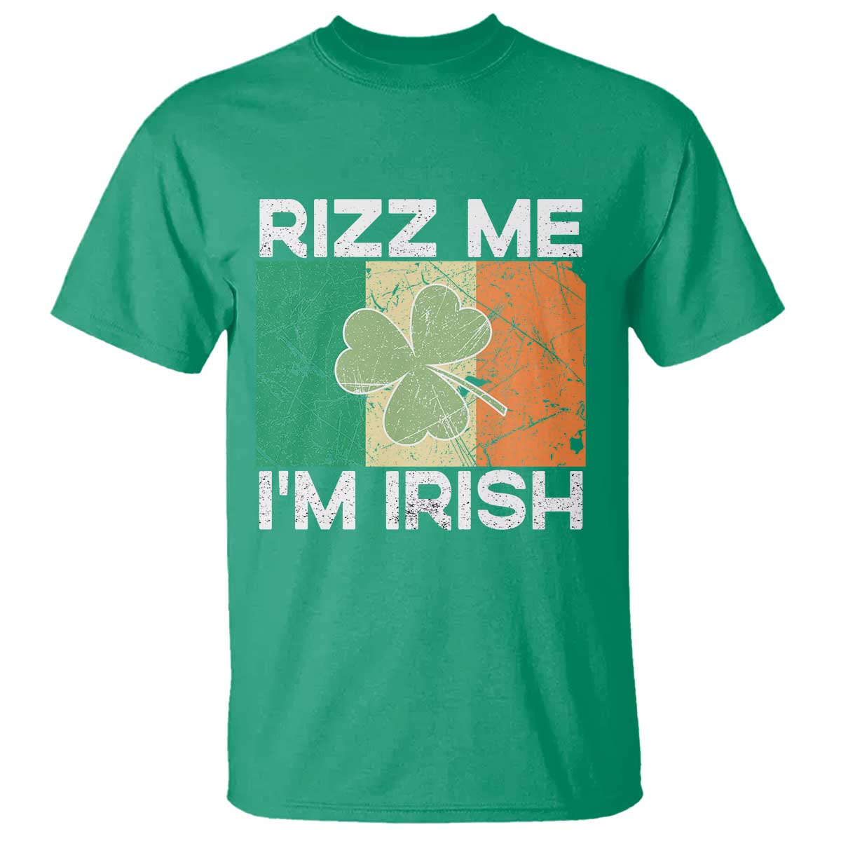 Funny St Patrick's Day Rizz Me I'm Irish T Shirt Shamrock Ireland Flag TS11 Irish Green Print Your Wear
