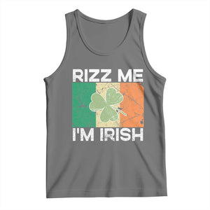 Funny St Patrick's Day Rizz Me I'm Irish Tank Top Shamrock Ireland Flag TS11 Black Heather Print Your Wear
