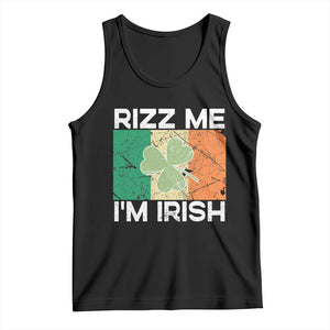 Funny St Patrick's Day Rizz Me I'm Irish Tank Top Shamrock Ireland Flag TS11 Black Print Your Wear