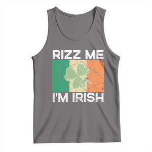 Funny St Patrick's Day Rizz Me I'm Irish Tank Top Shamrock Ireland Flag TS11 Deep Heather Print Your Wear