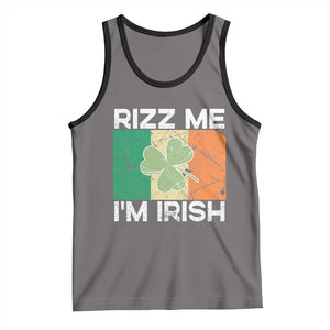 Funny St Patrick's Day Rizz Me I'm Irish Tank Top Shamrock Ireland Flag TS11 Deep Heather Black Print Your Wear