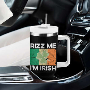 Funny St Patrick's Day Rizz Me I'm Irish Tumbler With Handle Shamrock Ireland Flag TS11 Print Your Wear