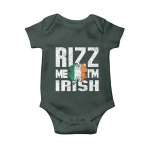 Funny Rizz Me I'm Irish Baby Onesie St Patrick's Day Vintage Ireland Flag TS11 Print Your Wear
