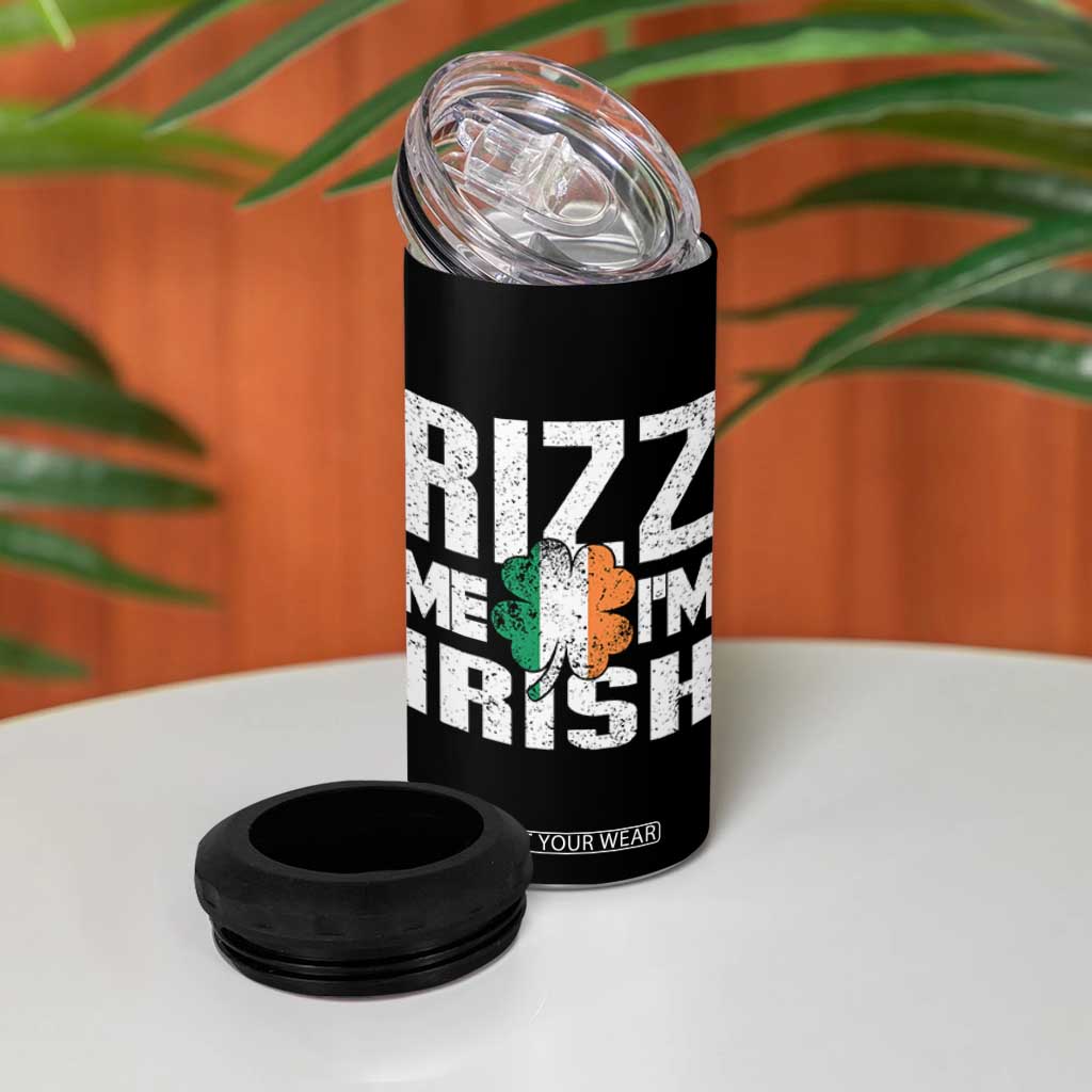 Funny Rizz Me I'm Irish 4 in 1 Can Cooler Tumbler St Patrick's Day Vintage Ireland Flag TS11 Print Your Wear