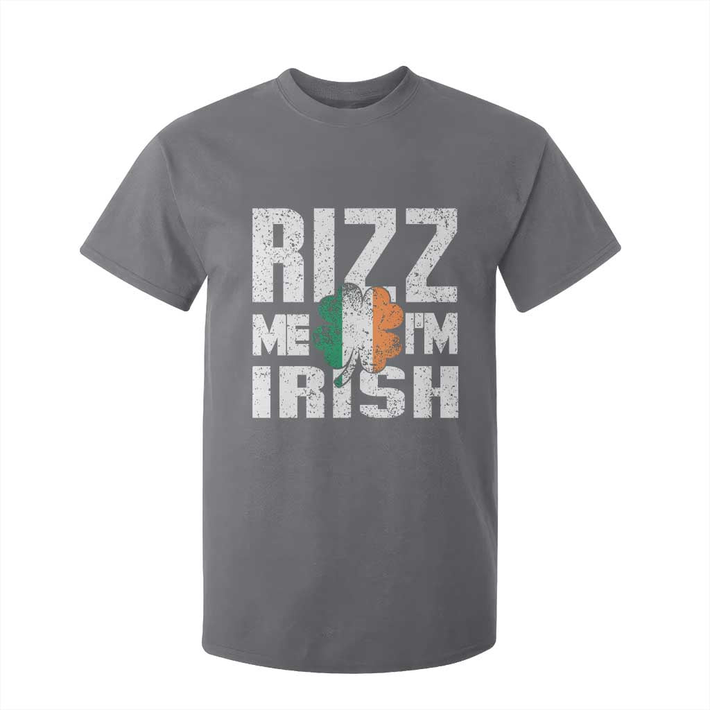 Funny Rizz Me I'm Irish T Shirt For Kid St Patrick's Day Vintage Ireland Flag TS11 Charcoal Print Your Wear
