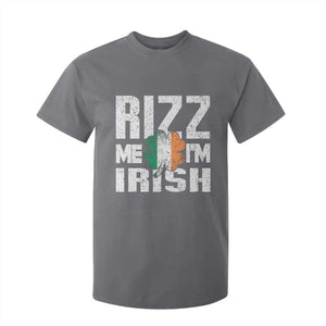 Funny Rizz Me I'm Irish T Shirt For Kid St Patrick's Day Vintage Ireland Flag TS11 Charcoal Print Your Wear