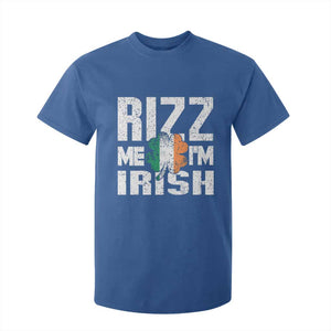 Funny Rizz Me I'm Irish T Shirt For Kid St Patrick's Day Vintage Ireland Flag TS11 Royal Blue Print Your Wear