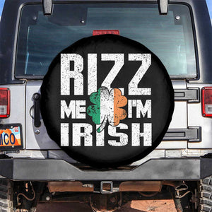 Funny Rizz Me I'm Irish Spare Tire Cover St Patrick's Day Vintage Ireland Flag TS11 No hole Black Print Your Wear
