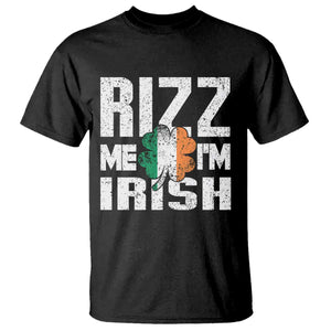 Funny Rizz Me I'm Irish T Shirt St Patrick's Day Vintage Ireland Flag TS11 Black Print Your Wear