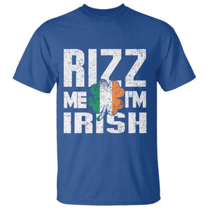 Funny Rizz Me I'm Irish T Shirt St Patrick's Day Vintage Ireland Flag TS11 Royal Blue Print Your Wear