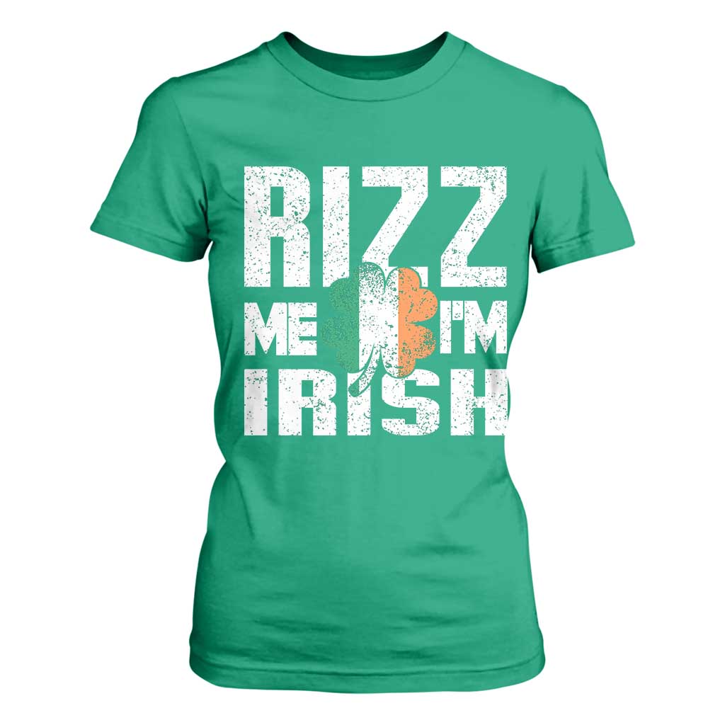 Funny Rizz Me I'm Irish T Shirt For Women St Patrick's Day Vintage Ireland Flag TS11 Irish Green Print Your Wear