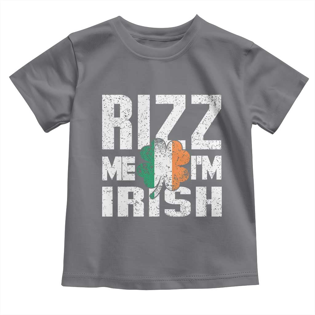 Funny Rizz Me I'm Irish Toddler T Shirt St Patrick's Day Vintage Ireland Flag TS11 Charcoal Print Your Wear