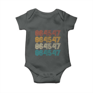Funny Vintage 80s Style 86 45 47 Retro Stripes Baby Onesie TS11 Dark Heather Print Your Wear