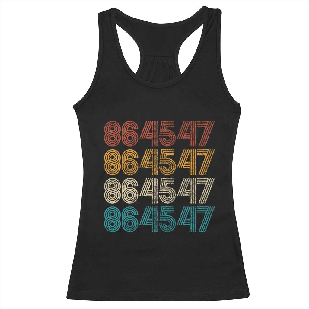 Funny Vintage 80s Style 86 45 47 Retro Stripes Racerback Tank Top TS11 Black Print Your Wear