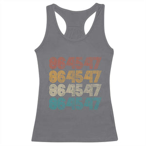 Funny Vintage 80s Style 86 45 47 Retro Stripes Racerback Tank Top TS11 Charcoal Print Your Wear