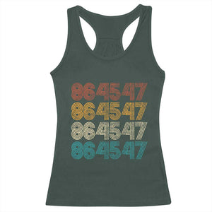 Funny Vintage 80s Style 86 45 47 Retro Stripes Racerback Tank Top TS11 Dark Forest Green Print Your Wear