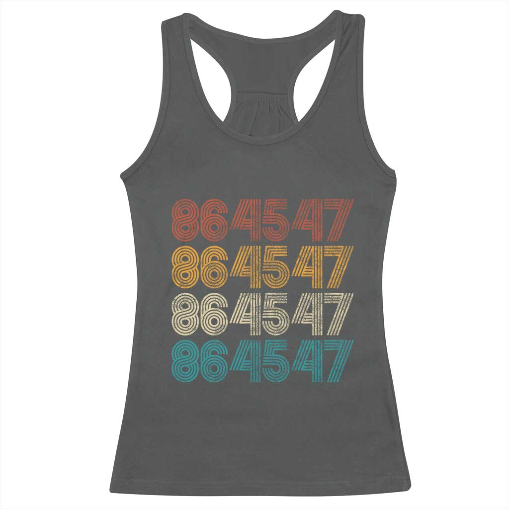 Funny Vintage 80s Style 86 45 47 Retro Stripes Racerback Tank Top TS11 Dark Heather Print Your Wear
