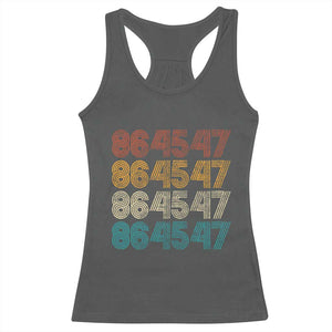 Funny Vintage 80s Style 86 45 47 Retro Stripes Racerback Tank Top TS11 Dark Heather Print Your Wear