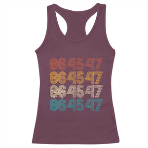 Funny Vintage 80s Style 86 45 47 Retro Stripes Racerback Tank Top TS11 Maroon Print Your Wear