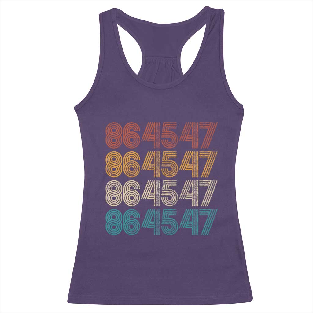 Funny Vintage 80s Style 86 45 47 Retro Stripes Racerback Tank Top TS11 Purple Print Your Wear