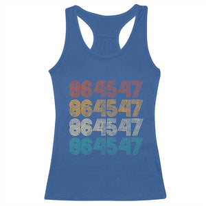 Funny Vintage 80s Style 86 45 47 Retro Stripes Racerback Tank Top TS11 Royal Blue Print Your Wear