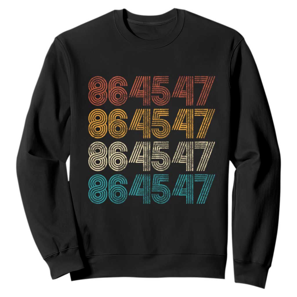 Funny Vintage 80s Style 86 45 47 Retro Stripes Sweatshirt TS11 Black Print Your Wear