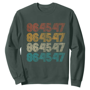 Funny Vintage 80s Style 86 45 47 Retro Stripes Sweatshirt TS11 Dark Forest Green Print Your Wear