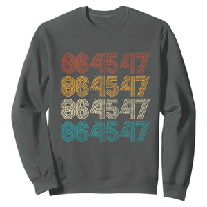 Funny Vintage 80s Style 86 45 47 Retro Stripes Sweatshirt TS11 Dark Heather Print Your Wear