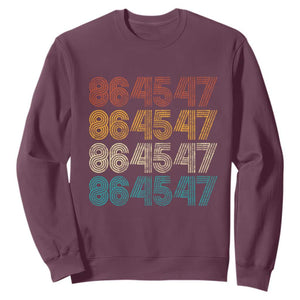 Funny Vintage 80s Style 86 45 47 Retro Stripes Sweatshirt TS11 Maroon Print Your Wear