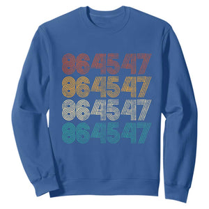 Funny Vintage 80s Style 86 45 47 Retro Stripes Sweatshirt TS11 Royal Blue Print Your Wear
