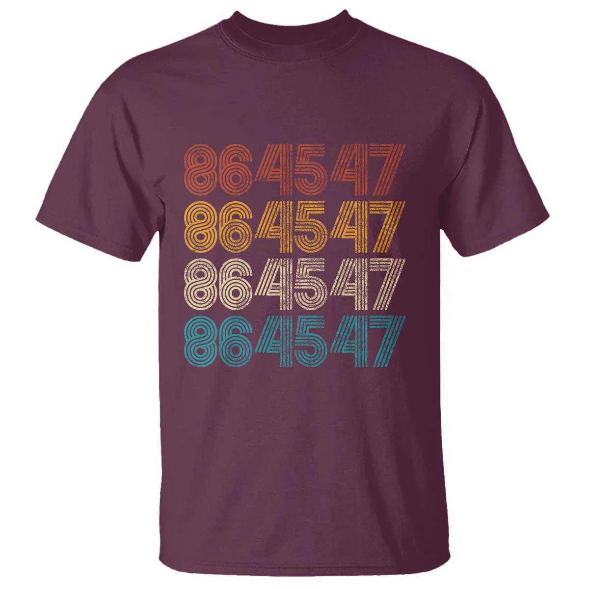Funny Vintage 80s Style 86 45 47 Retro Stripes T Shirt TS11 Maroon Print Your Wear