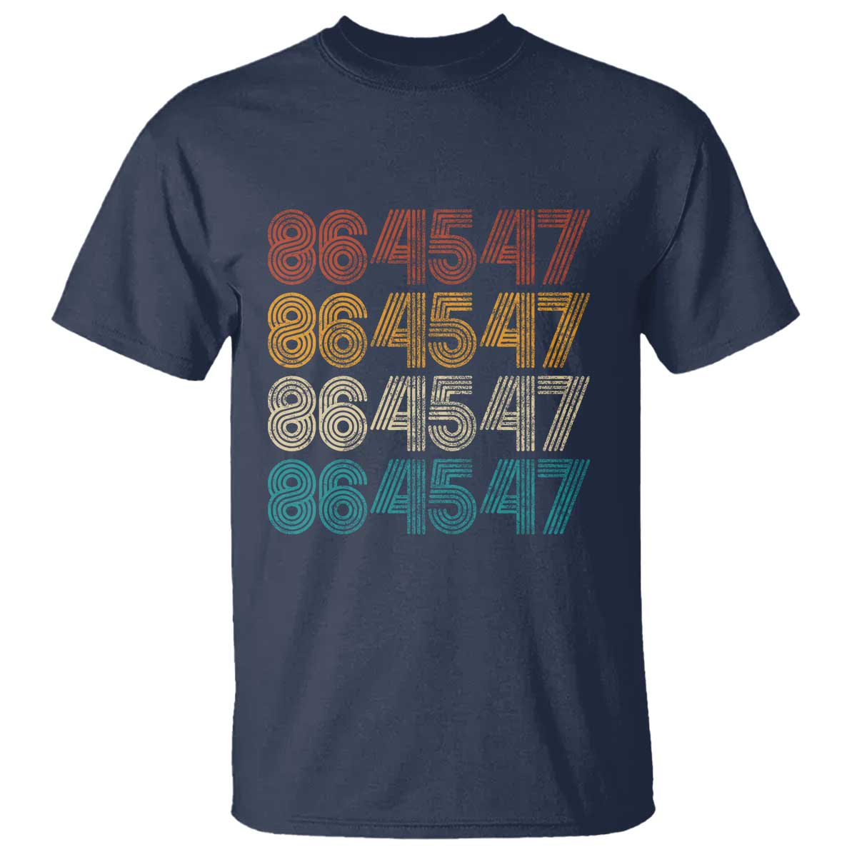Funny Vintage 80s Style 86 45 47 Retro Stripes T Shirt TS11 Navy Print Your Wear