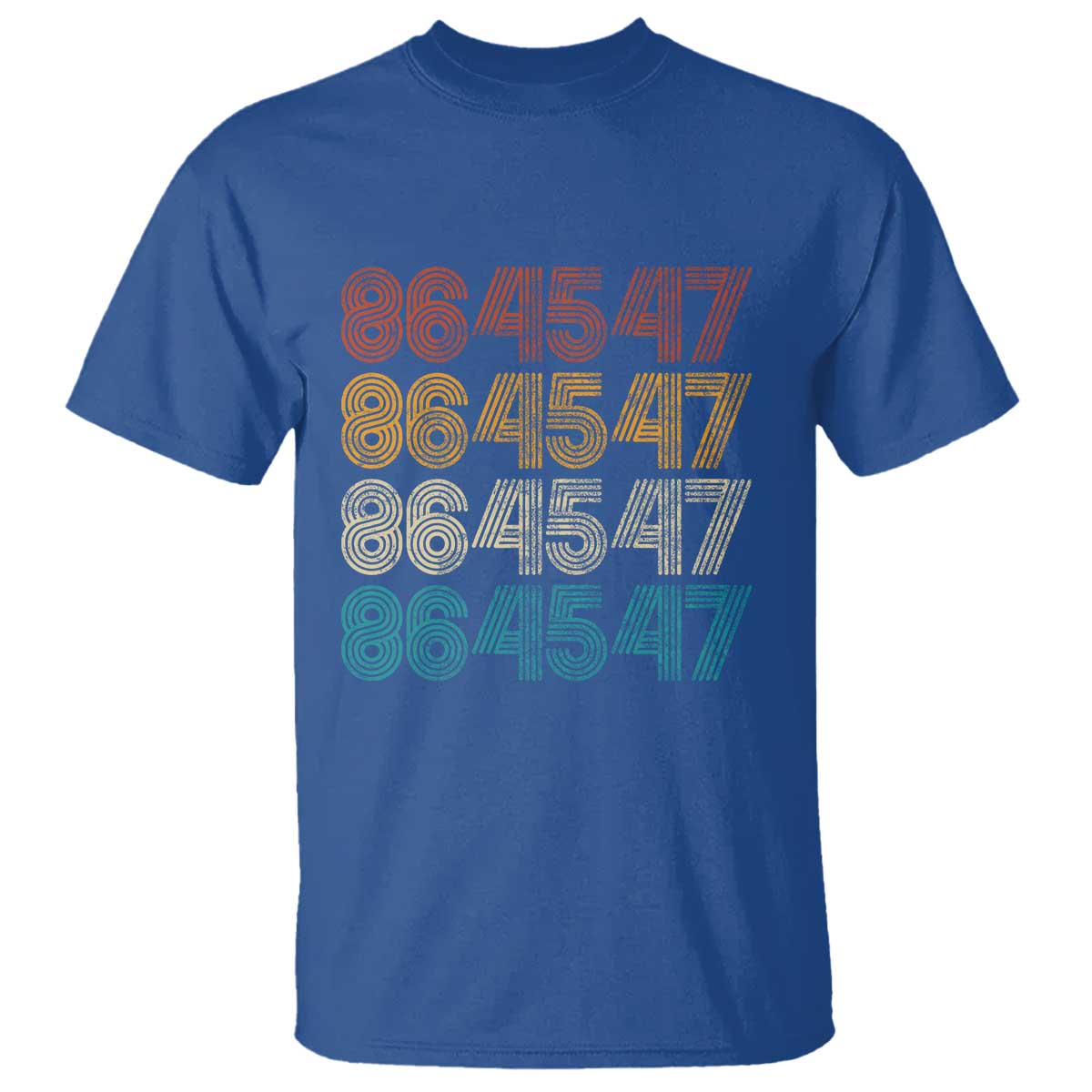 Funny Vintage 80s Style 86 45 47 Retro Stripes T Shirt TS11 Royal Blue Print Your Wear