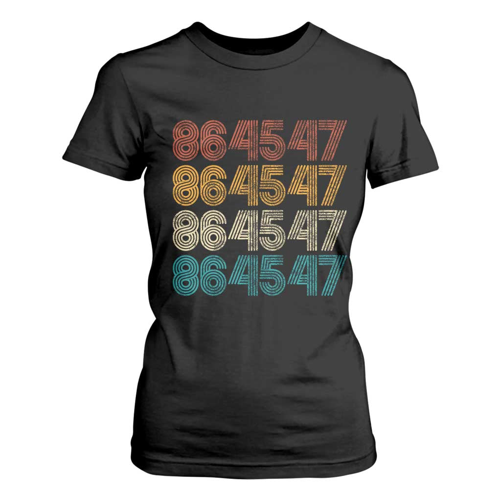 Funny Vintage 80s Style 86 45 47 Retro Stripes T Shirt For Women TS11 Black Print Your Wear