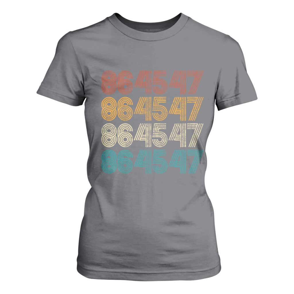 Funny Vintage 80s Style 86 45 47 Retro Stripes T Shirt For Women TS11 Charcoal Print Your Wear