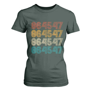Funny Vintage 80s Style 86 45 47 Retro Stripes T Shirt For Women TS11 Dark Forest Green Print Your Wear